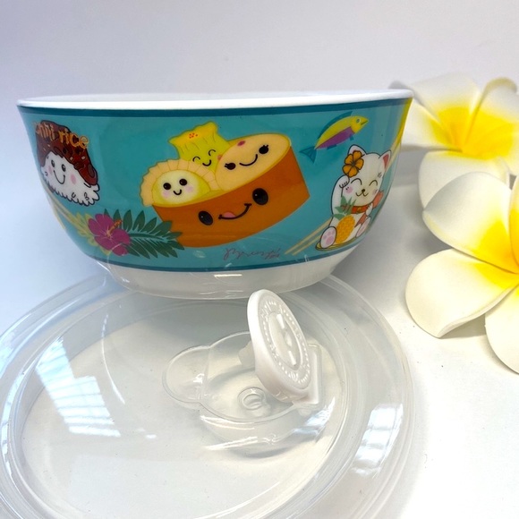 Bowl with lid  NWT!, microwaveable for lunch, food storage, Kawaii Asian design - Picture 6 of 16